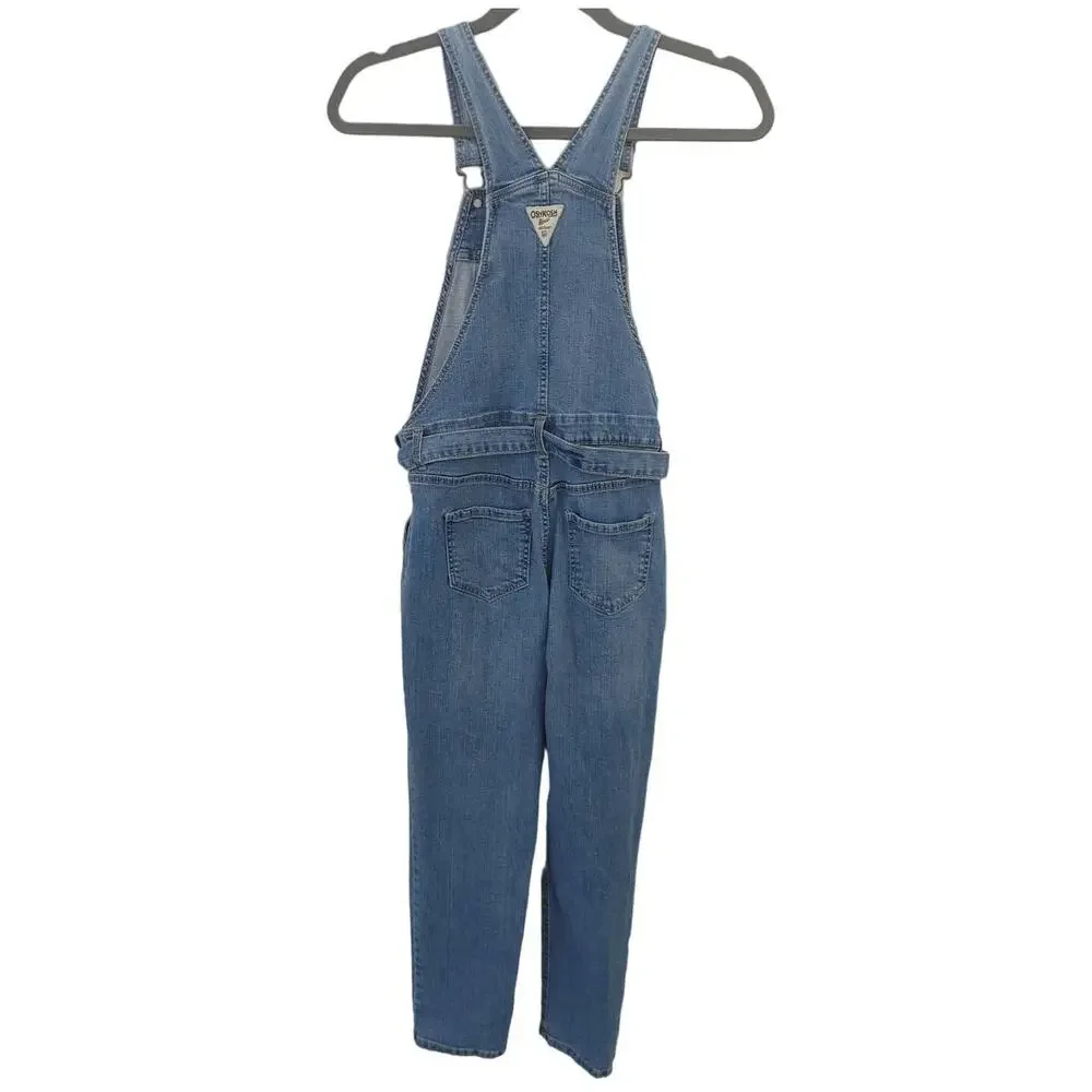 OshKosh Vestbak Girls Overalls Sz 12 12A Denim Jean